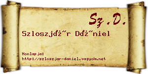 Szloszjár Dániel névjegykártya